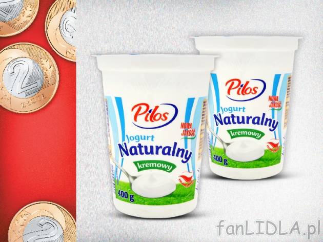 Pilos Jogurt naturalny 3%, 2 szt. , cena 2,00 PLN za 2 x 400 g, 1 kg=2,50 PLN. 
* ...