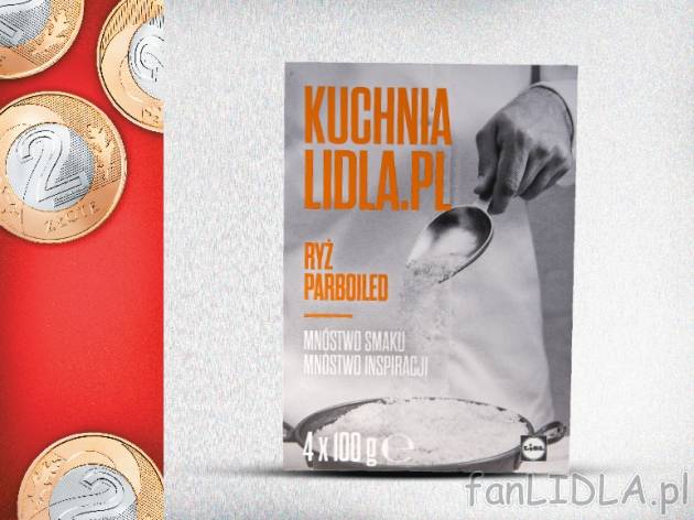 Kuchnialidla.pl Ryż parboiled , cena 2,00 PLN za 4 x 100 g, 1 kg=5,00 PLN.