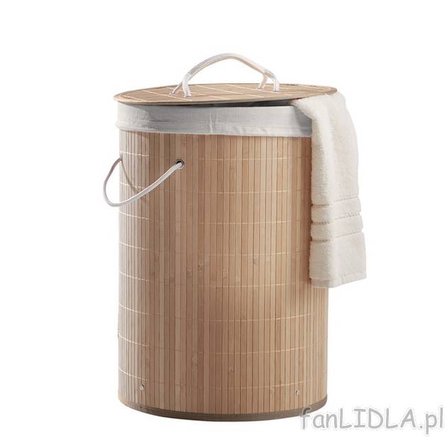 Bambusowy kosz na pranie Miomare, cena 39,99 PLN 
- poj. ok. 42 l
- 35 cm x 50 ...