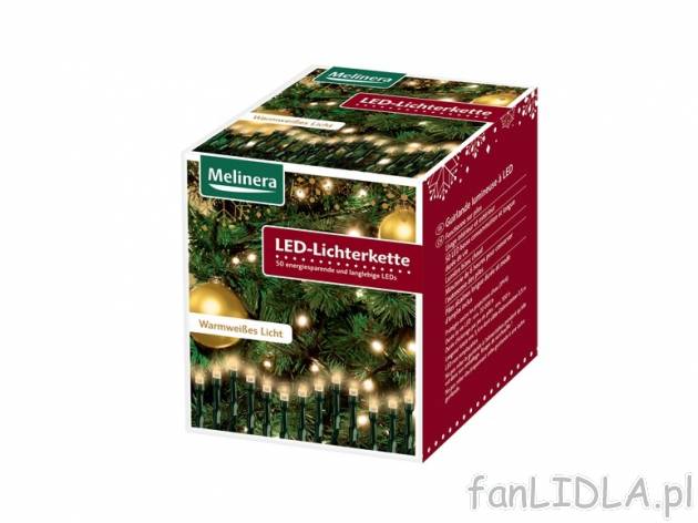 Łańcuch świetlny 50 LED Melinera, cena 22,99 PLN za 1 opak. 
- 3 wzory 
- 3 lata ...