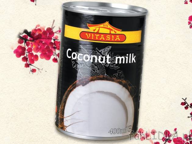 Mleczko kokosowe , cena 4,49 PLN za 400ml/1 opak., 1L=11,23 PLN. 
- Aromat mleczka ...