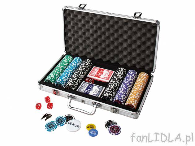 Zestaw do pokera w aluminiowej walizce , cena 99,00 PLN za 1 opak. 
- żetony z ...
