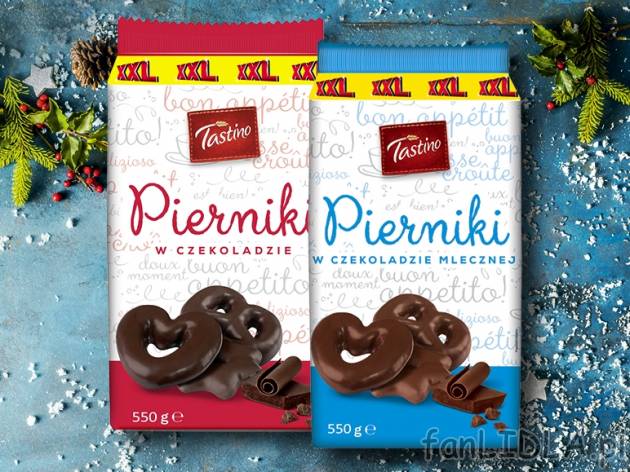 Tastino Pierniki w czekoladzie deserowej lub mlecznej* , cena 5,00 PLN za 550 g/1 ...