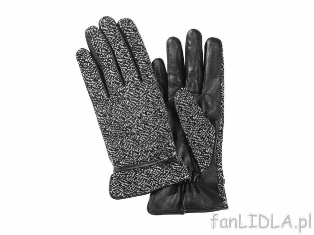 Skórzane rękawiczki damskie , cena 44,99 PLN za 1 para 
- miękka, ocieplająca ...