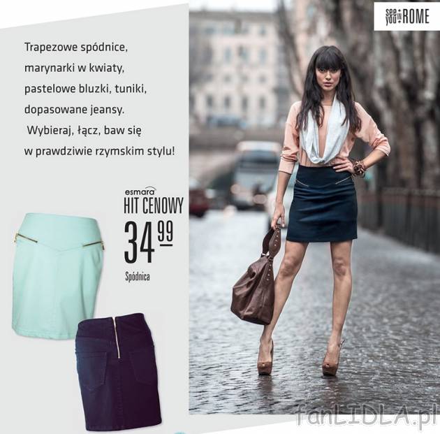 Spódnica Esmara, cena 34,99 PLN za 1 szt. 
- modeluje optycznie sylwetkę &ndash; ...