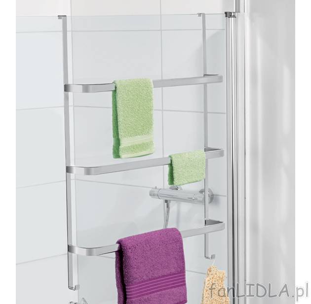 Wieszak na ręczniki, cena 44,99PLN
- do powieszenia na drzwiach lub ściance prysznica
- ...
