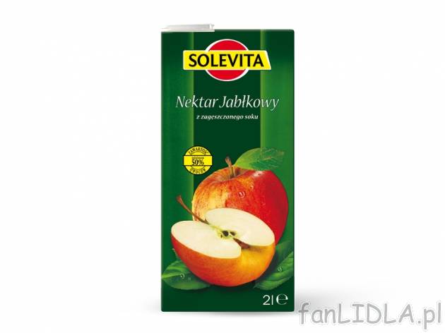 Solevita Nektar jabłkowy , cena 2,00 PLN za 2 l/1 opak., 1 l=1,30 PLN.