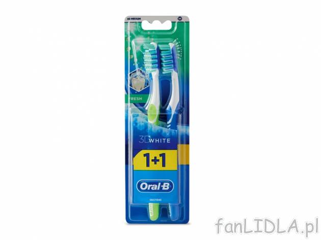 Oral B 3D White Szczoteczka do zębów , cena 6,00 PLN za 2 szt./1 opak.