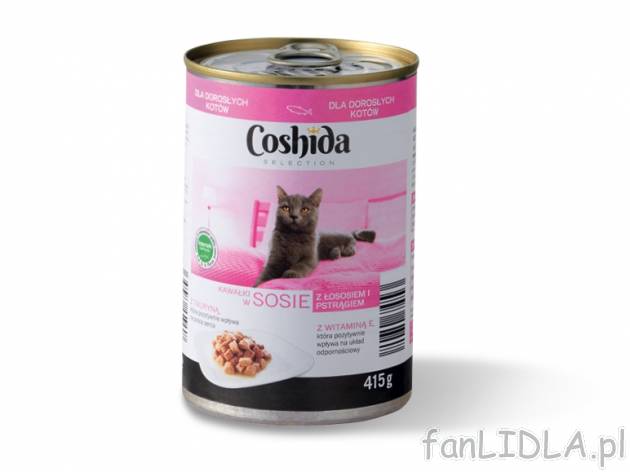 Coshida Karma dla kota w puszce , cena 1,00 PLN za 400/415 g/1 pusz., 1 kg=4,50/4,34 ...