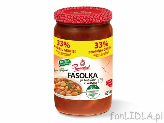 Pamapol Fasolka po bretnońsku , cena 3,00 PLN za 665 g/1 opak., 1 kg=6,00 PLN.