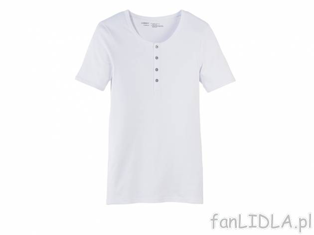 T-shirt Livergy, cena 17,99 PLN za 1 szt. 
- listwa z guzikami 
- 95% bawełna, ...