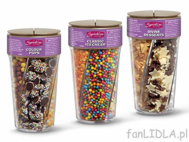Sprinkles Dekoracje cukrowe/czekoladowe , cena 11,00 PLN za 67/101/106/1 opak, 100 ...