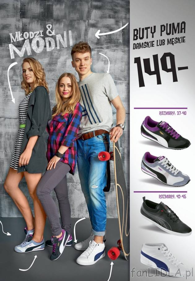 Buty PUMA, damskie lub męskie , cena 149,00 PLN za 1 para 
- buty damskie w rozmiarach: ...