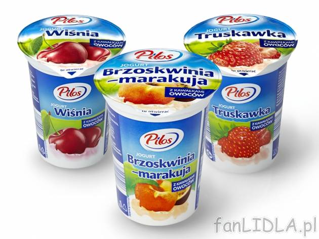 Pilos Jogurt owocowy , cena 1,00 PLN za 400 g/1 opak., 1 kg=3,73 PLN.