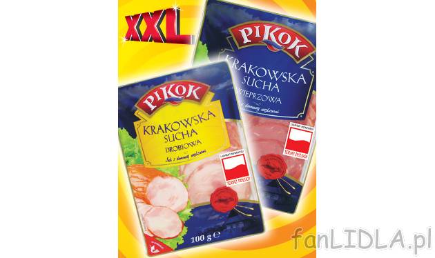 Kiełbasa krakowska , cena 5,00 PLN za 2x100 g 
- 2 opakowania x 100 g* 
- 100 ...