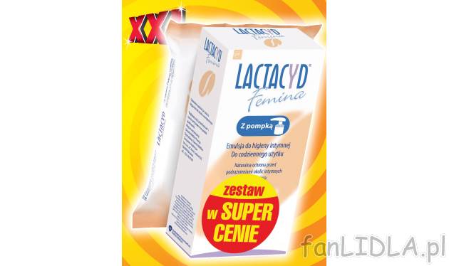 Lactacyd + chusteczki , cena 12,99 PLN za zestaw 
-  zestaw