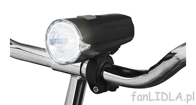Komplet lampek rowerowych LED Crivit Sports, cena 34,99 PLN za 1 opak. 
- przednia ...