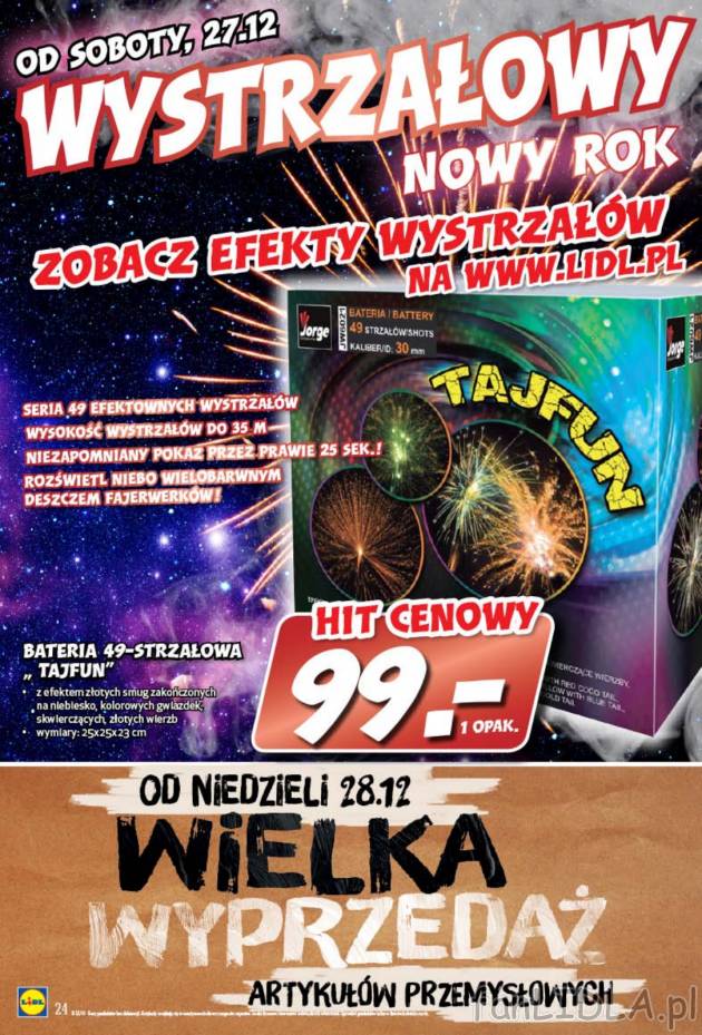Wystrzałowy Nowy Rok z Lidlem: efekty wystrzałów na www.lidl.pl. W ofercie takżę ...