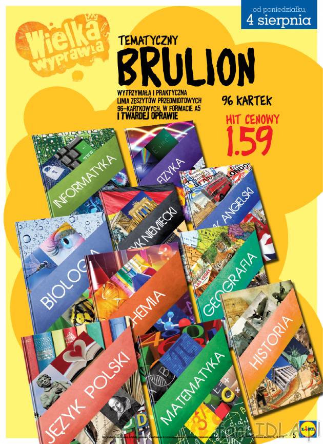 Brulion tematyczny A5 w twardej oprawie za 1,59 zł.