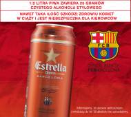 Piwo Estrella, cena 2,44 PLN za 500 ml 
- Oficjalne piwo FCBarcelona ...