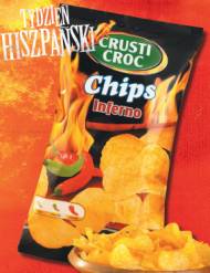 Chipsy , cena 3,99 PLN za 200 g 
-  pikantne chipsy Inferno