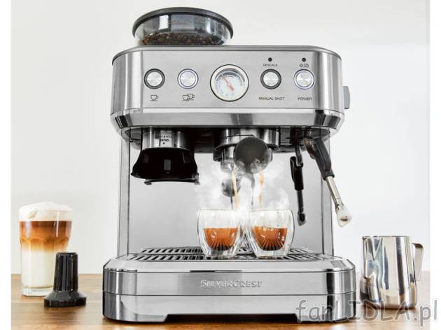 SILVERCREST® Profesjonalny ciśnieniowy ekspres kolbowy do kawy, ze zintegrowanym ...