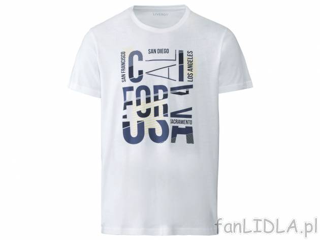 T-shirt męski Livergy, cena 19,99 PLN 
- 100% bawełny
- rozmiary: M-XL
Dostępne ...