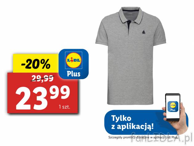 Koszulka męska polo Livergy, cena 29,99 PLN 
- 90% bawełny, 10% wiskozy
- rozmiary: ...