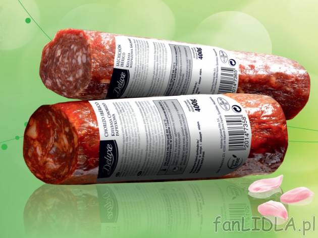 Kiełbasa Chorizo lub Salchichon , cena 14,99 PLN za 400 g/1 opak., 1 kg=37,48 PLN. ...