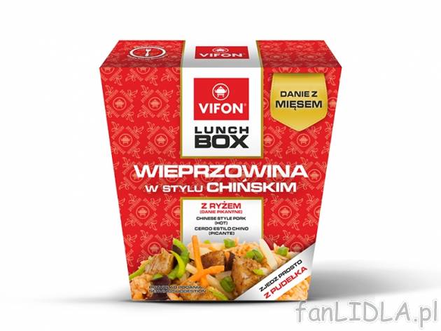 Vifon Danie z mięsem i ryżem , cena 3,00 PLN za 175/177/179 g/1 opak., 100 g=2,28/2,25/2,23 ...