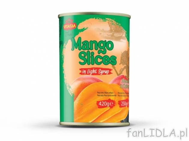 Mango , cena 4,00 PLN za 420 g/1 opak., 1 kg=19,96 wg wagi odcieku PLN. 
Oferta ...