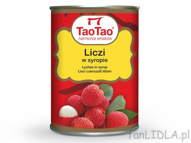 Tao Tao Liczi , cena 4,00 PLN za 565 g/1 pusz., 1 kg=8,83 PLN. 
Oferta ważna od ...