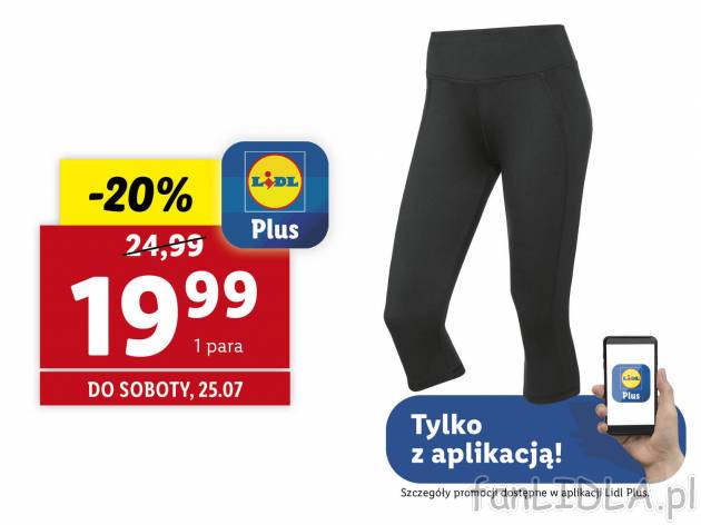 Spodnie sportowe damskie 3/4 Crivit, cena 24,99 PLN 
- rozmiary: S-L
- kieszonka ...