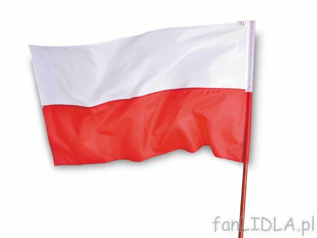 Flaga narodowa z drzewcem , cena 19,99 PLN 
- 112 x 70 cm
- drzewiec bukowy o ...