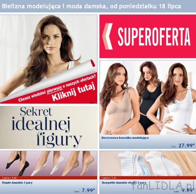 Gazetka Lidl od poniedziałku 18 lipca 2011: Bielizna modelująca i moda damska