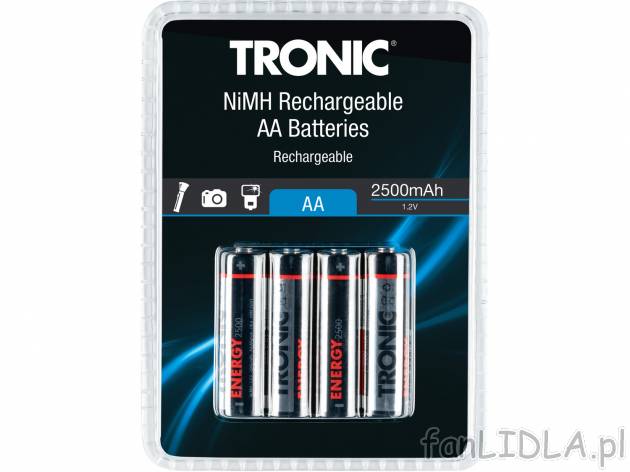 Zestaw 4 akumulatorków Tronic, cena 16,99 PLN  
-  do wyboru: AA lub AAA
Opis