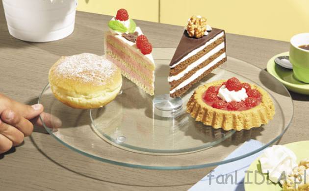 Obrotowy talerz do tortów i ciast, cena 27,99PLN
- ze stabilnego szkła bezodpryskowego
- ...