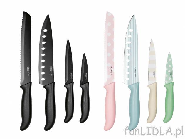 Zestaw 4 noży Ernesto, cena 24,99 PLN 
2 zestawy do wyboru 
- w zestawie: n&oacute;ż ...