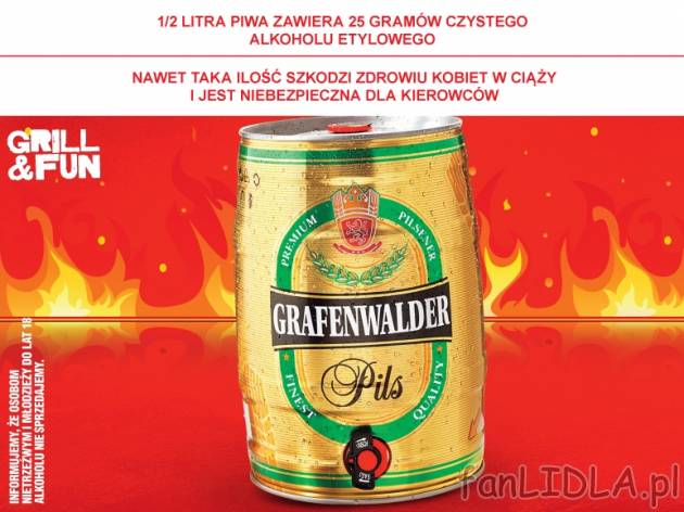 Piwo Grafenwalder , cena 29,99 PLN za 5L, 1L=6,00 PLN. 
- Beczułka z kurkiem.
- ...