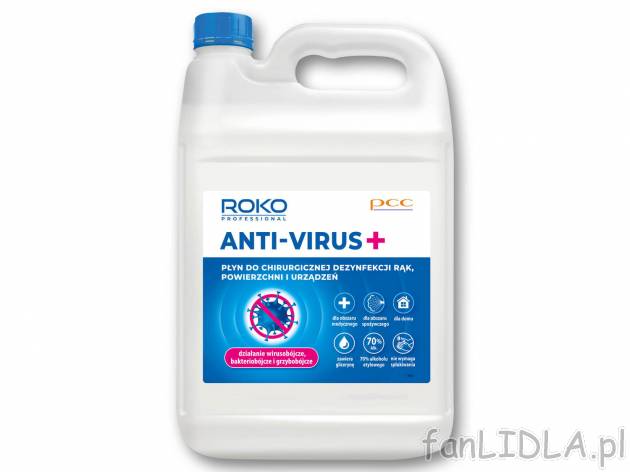 Płyn do dezynfekcji Roko Anti-Virus+, cena 99,99 PLN