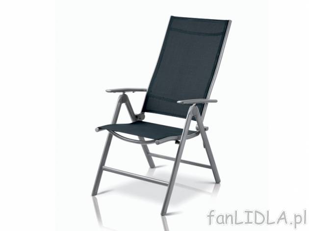 Skladany fotel aluminiowy Florabest, cena 149,00 PLN za 1 szt. 
- odporny na działanie ...