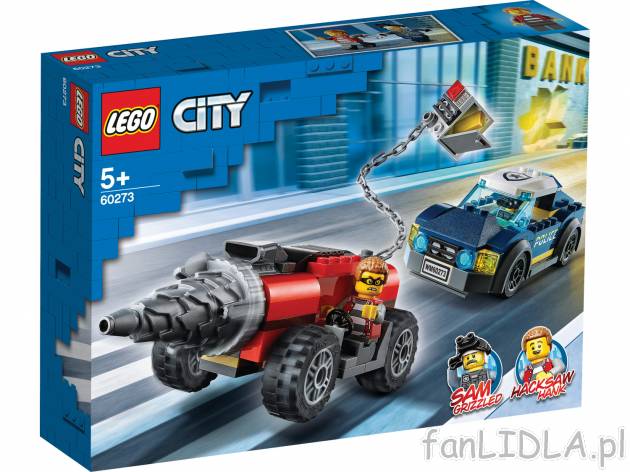 Klocki LEGO 60273 Lego, cena 79,90 PLN  
-  Policyjny pościg za wiertnicą
Opis