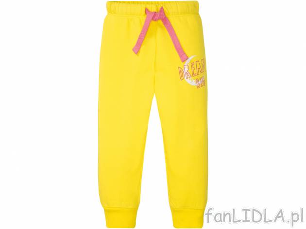 Spodnie dresowe dziewczęce Lupilu, cena 12,99 PLN 
- rozmiary: 86-116
- wysoka ...