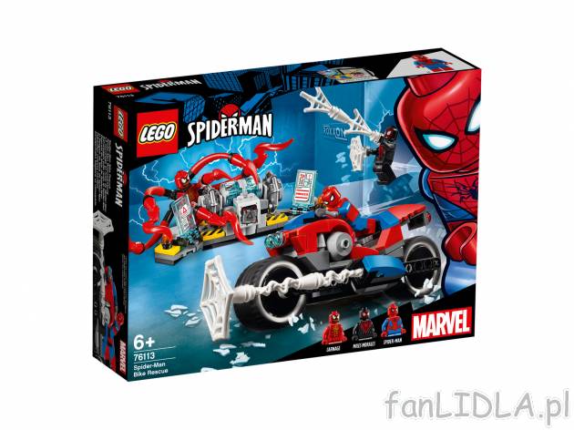 Klocki Lego 76113 Lego, cena 99,00 PLN  
-  Pościg motocyklowy Spider-Mana
Opis