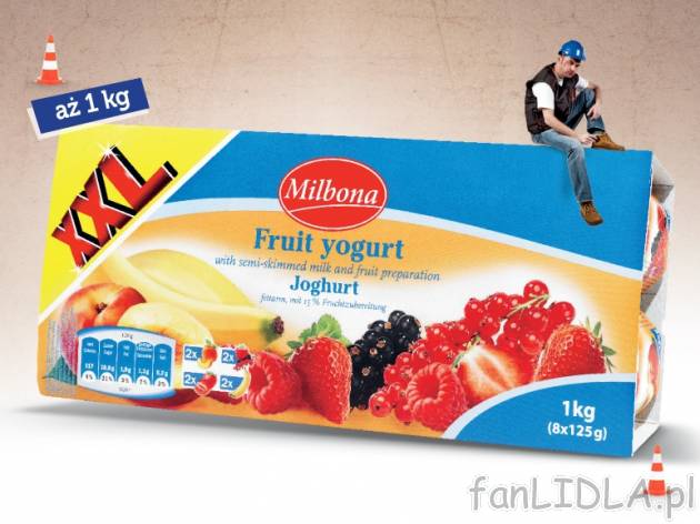 Jogurt owocowy , cena 4,99 PLN za 1 kg 
-  Kremowe jogurty owocowe w różnych smakach.