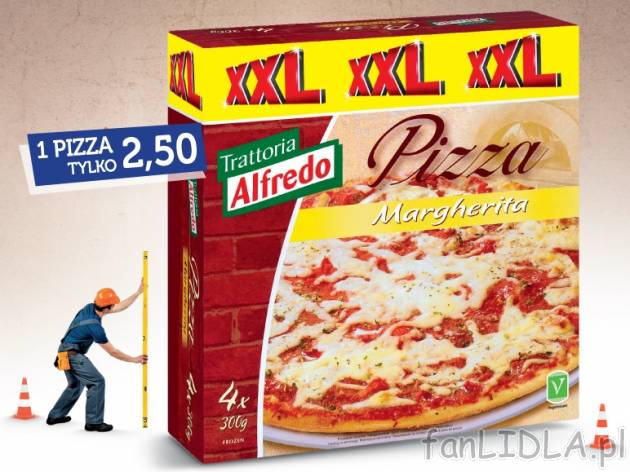 Pizza Margherita XXL , cena 9,99 PLN za 4x300 g, 1kg=8,33 PLN. 
- Pizza z pomidorami ...