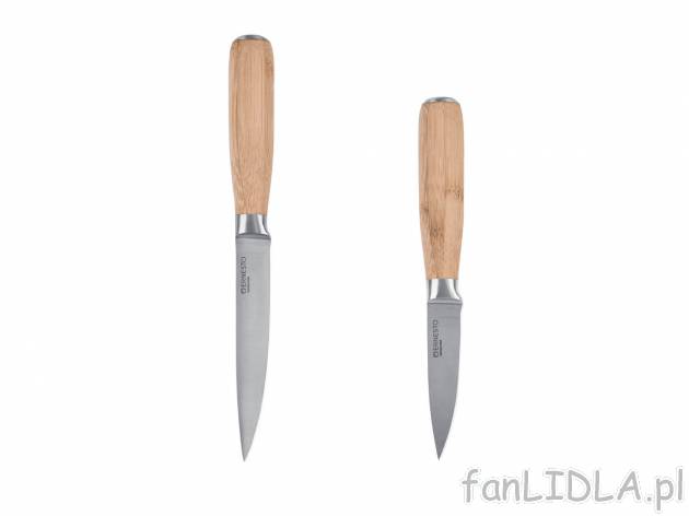 Zestaw 2 nóży ze stali szlachetnej Ernesto, cena 29,99 PLN 
z uchwytem bambusowym ...