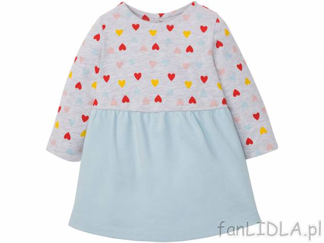 Sukienka dresowa niemowlęca Lupilu, cena 19,99 PLN 
- rozmiary: 74-92
- tuł&oacute;w ...