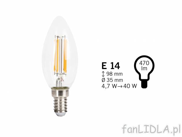 Żarówka filamentowa LED Livarno, cena 7,99 PLN 
- liczba cykli pracy: aż do ...