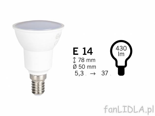 Żarówka reflektorek LED Livarno, cena 5,99 PLN 
- liczba cykli pracy: aż do ...